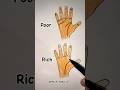 Poor or Rich | The difference of one line matters #palmistry #art #fun #online #reels #drawing