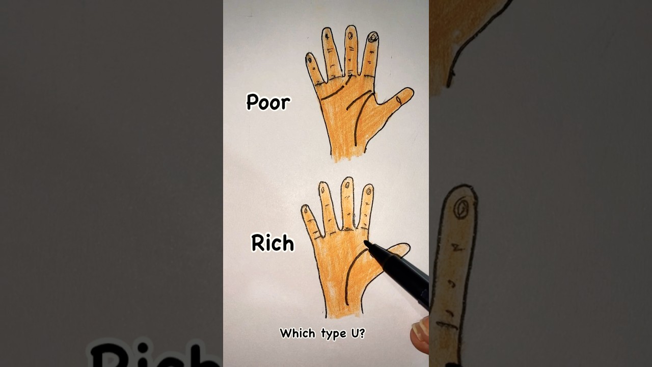 Poor or Rich | The difference of one line matters #palmistry #art #fun #online #reels #drawing