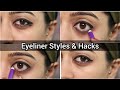 3 Eyeliner Styles & Eyeliner Hacks for Beginners _ Using #Plum Kajal