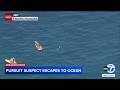 Police Chase Suspect Swims Into Ocean Trying To Flee Cops