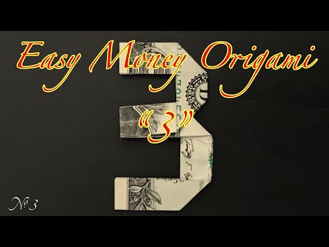$1 Money Origami “3”  US dollar bill origami, Gift idea / お札で折り紙