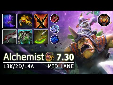 Alchemist Mid | 1033 GPM Fast Farming | Dota 2 Immortal Gameplay | Patch 7.30