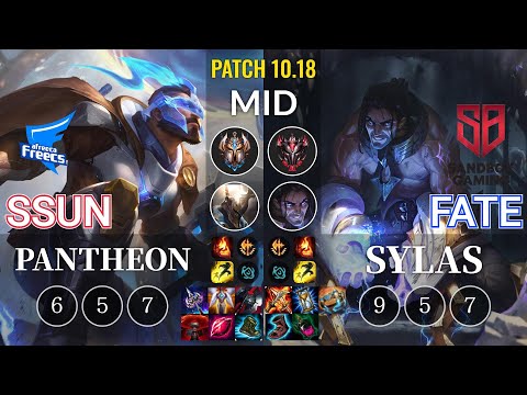 AF SSUN Pantheon vs SB FATE Sylas Mid - KR Patch 10.18
