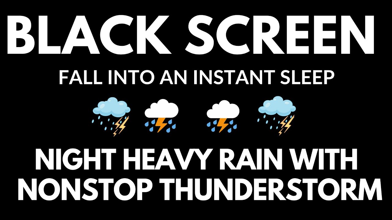 Within 3 Minutes You Will Fall into an Instant Sleep ⛈️ Heavy Rain & Thunder at Night | Black Screen