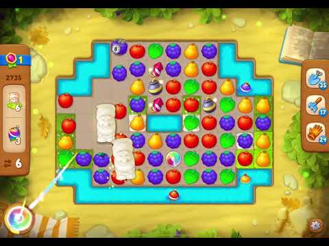 GardenScapes Level 2735 no boosters (18 moves)