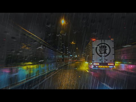 ☔️Driving on the Tokyo Highway in the rain😴for sleep,work,study