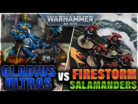 Ultramarines (Gladius) vs. Salamanders (Firestorm) | Laramie RTT Game 1 | Warhammer 40k | (Feb 2025)