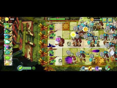 Plants vs zombies 2 mod | endless zone | temple of bloom level 55