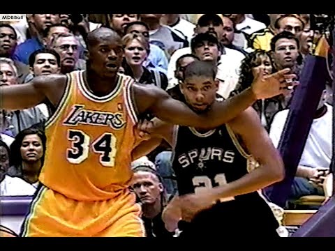 Tim Duncan Battles Shaq - Plays/Highlights 1999 WCSF G3 & G4