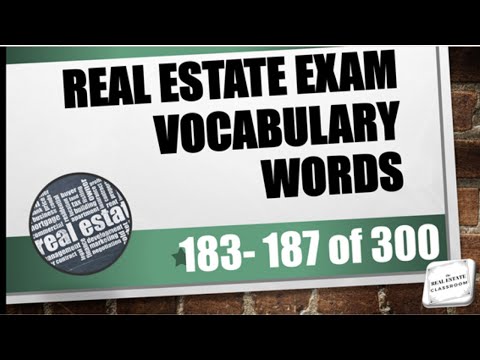 Real Estate Vocabulary 1 20 of 300 Real Estate Exam Prep Videos