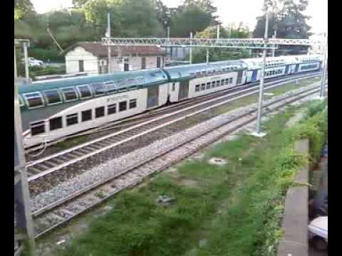 E464 383 Trenord+6 2 piani Trenord e XMPR - Monza 01/07/2016