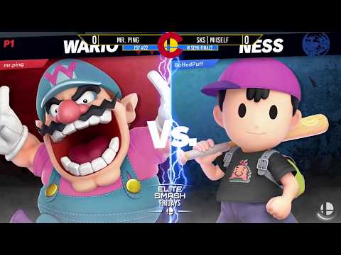Elite Smash Friday #22 - Mr. Ping (Wario) Vs. SKS|Miiself (Ness, Fox) - WSF