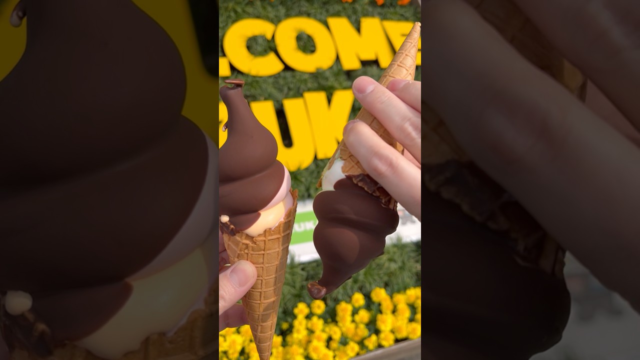 瞬時に固まるパリ！っとチョコなソフトクリーム #japanesefood #chocolate