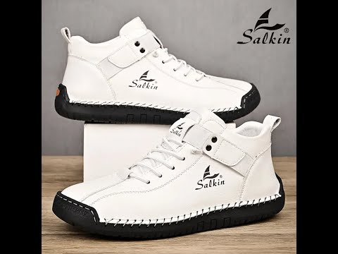 Fashionable men's SALKIN Classic ankle boots from the SHOE WIZARD brand made of handmade leather mic