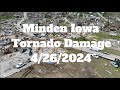 Minden Iowa Tornado Damage Drone Footage 4-26-24
