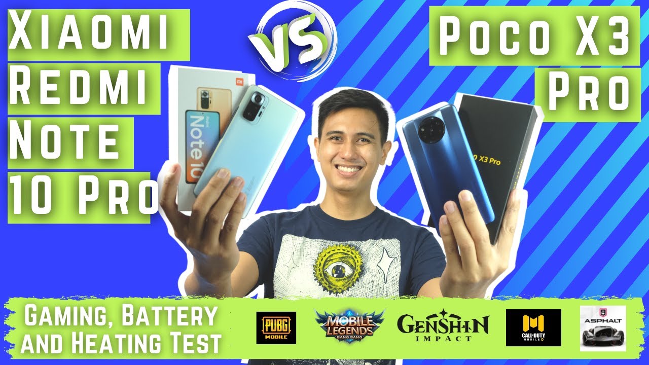 REDMI NOTE 10 PRO vs POCO X3 PRO: Gaming Test, Battery and Heating Test