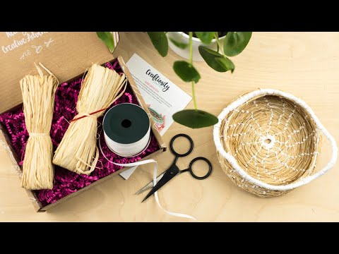 How to make a Raffia Basket Craft Kit Tutorial | Craftiosity | Craft Kit Subscription Box