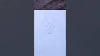 How To Draw 2D Number 2 easy #viral #art #shorts