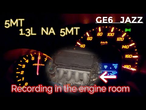 【Engine room sound】(ge6)  JAZZ  acceleration test,cruise engine RPM,up to max speed.HONDA【ASMR】