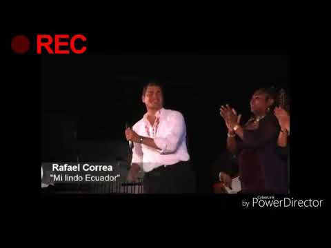 RAFAEL CORREA EN MADRID CANTA A MI LINDO ECUADOR