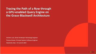 Tracing the Path of a Row Through a GPU-Enabled Query Engine on the Grace-Blackwell Architecture