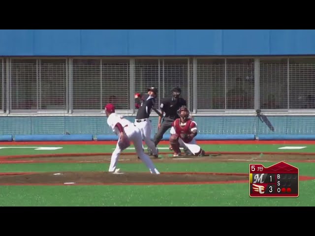 【ファーム】ついに出た!! マリーンズ・藤原 お手本のような完璧なスイングでファーム公式戦第1号ホームラン!! 2019/5/2 E-M(ファーム)
