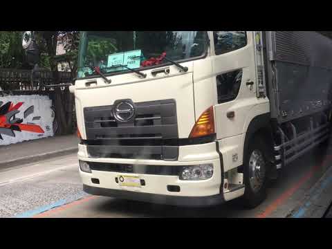 Light Apricot White Hino 700 Profia Wing Van Truck in C5 Southbound