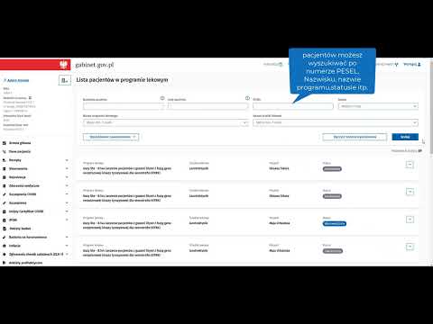 Programy lekowe - wyszukiwanie pacjentów w programach lekowych w aplikacji Gabinet.gov