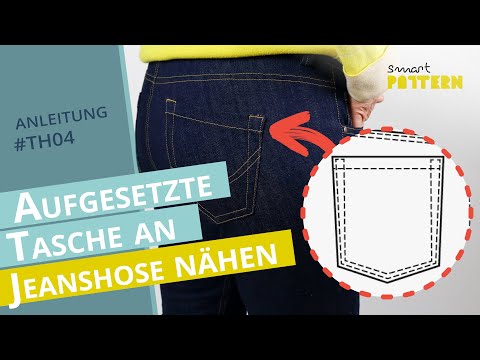 Sew back patch jeans pocket | DIY sewing instructions #TH04