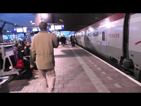 4302, Thalys aankomst fluitje en vertrek, Rotterdam Centraal, 26 januari 2014