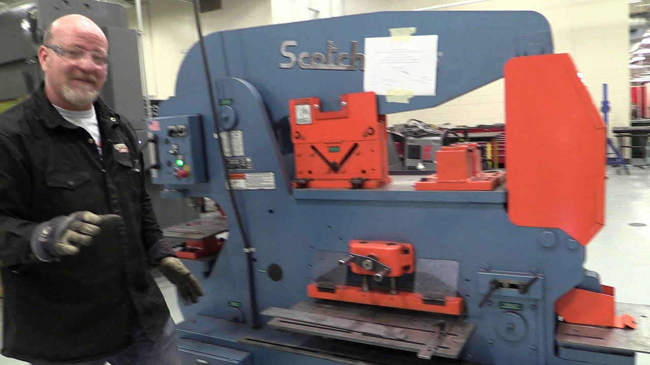 Operation of the 150 ton iron worker, capabilities and functions for the first time user