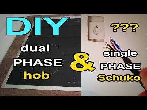 Electrolux EHF6342XOK montage - DUAL PHASE cooking HOB into SINGLE PHASE Schuko socket
