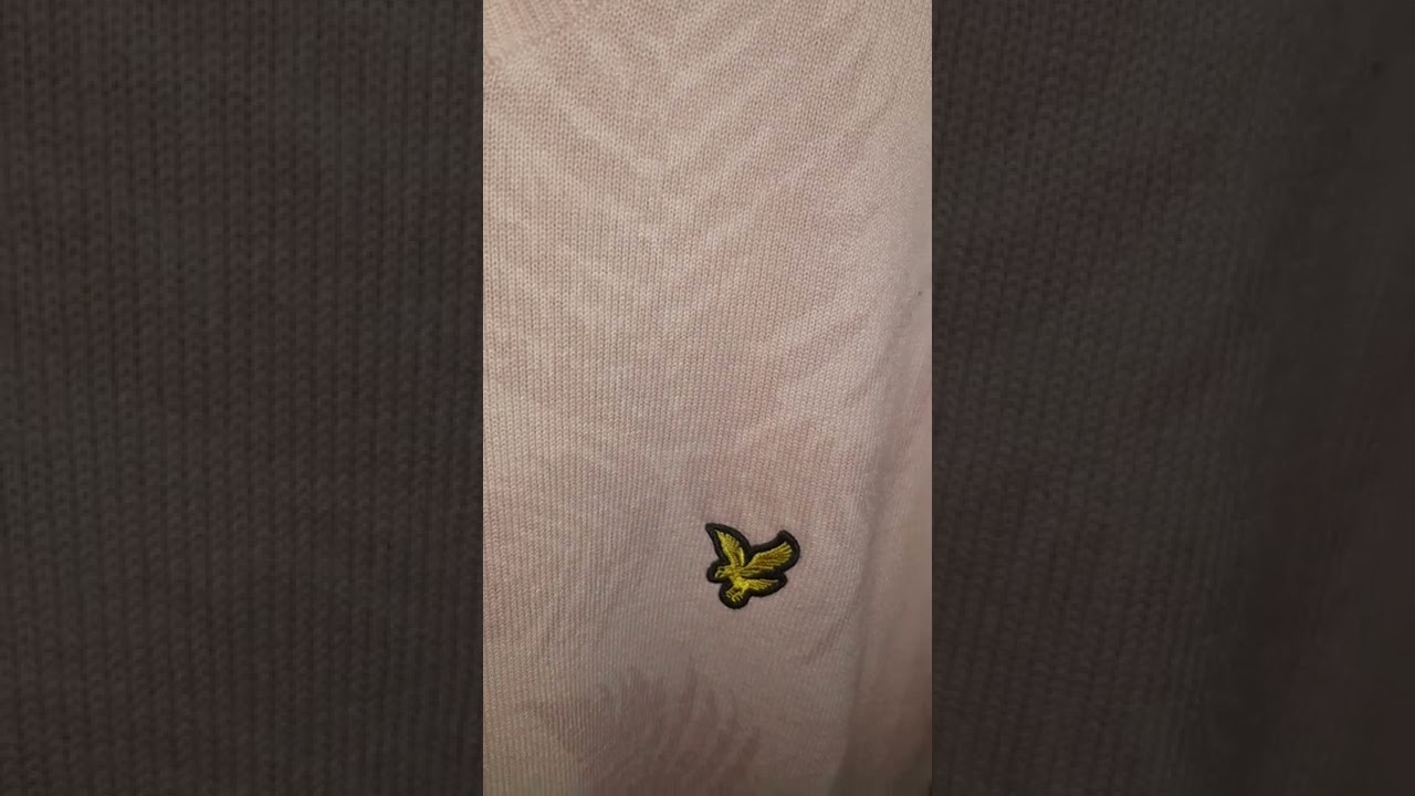 Lyle & Scott Sweatshirt Crew Neck With Tags Dusty Pink Fern Print Jumper KN809V