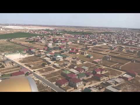 Landing flight Azerbaijan baku airport
