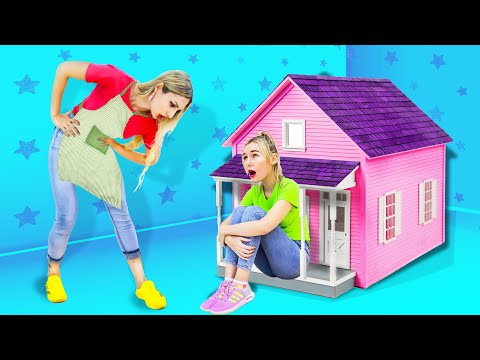 TINY HOUSE At Home! | My Sister Made A CARDBOARD HOUSE | Funny Situations By Crafty Hype