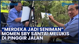 PENSIUN DARI POLITIK! Momen SBY Santai Melukis di Pinggir Jalan, Kini Merdeka Jadi Seniman