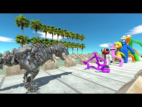 Tek Rek vs Rainbow Friends COCONUT DEATH RUN - Animal Revolt Battle Simulator