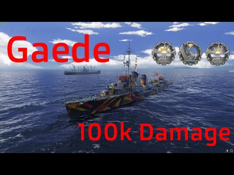 Gaede German Destroyer T6| 100k Damage | World of Warships
