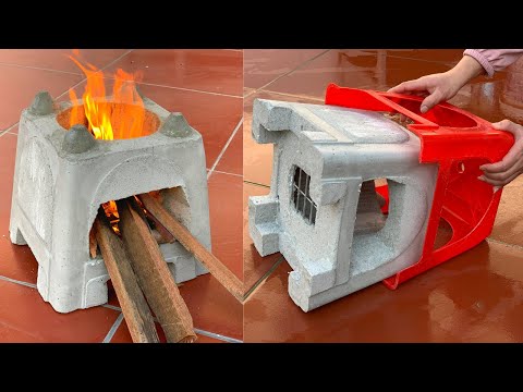 , title : 'Creative Firewood Stove From Plastic Chairs - Self-Made Ideas From Cement'