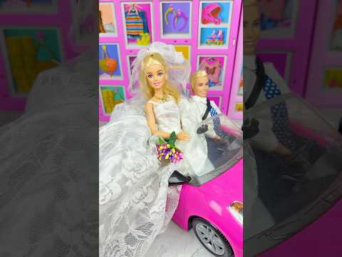 Satisfying With Unboxing Barbie Doll And Ken Bridal Dress Bedroom Set Toys #shorts