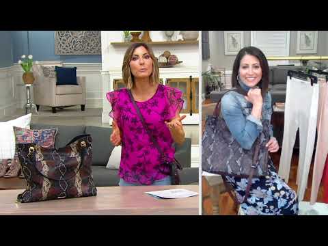 Vince Camuto Solid or Snake Embossed Leather Tote -Emely on QVC