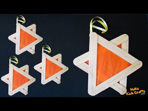 En stjerne laget av trepinner | Juletrepynt | Julepynt stjerne | Lage Enkelt Håndverk