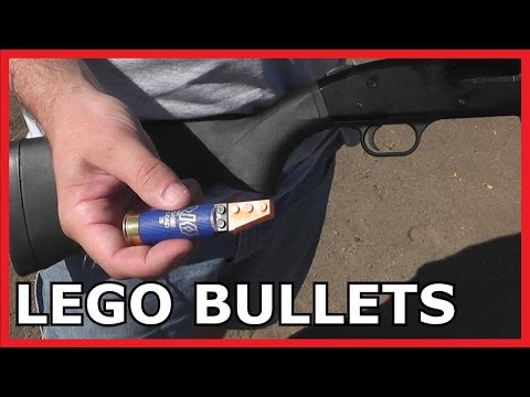 Shooting LEGO Bullets from a REAL SHOTGUN -  EFFECTIVE?