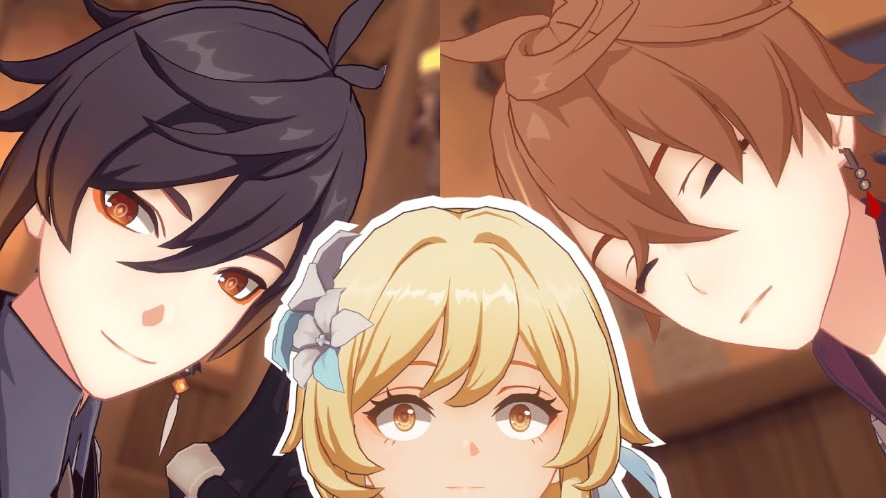 鍾離とタルタルにガチャを引くよう迫られる旅人【原神/Genshin Impact】