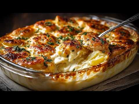 Hähnchenauflauf mit Kartoffeln und Sahne-Ei-Soße
