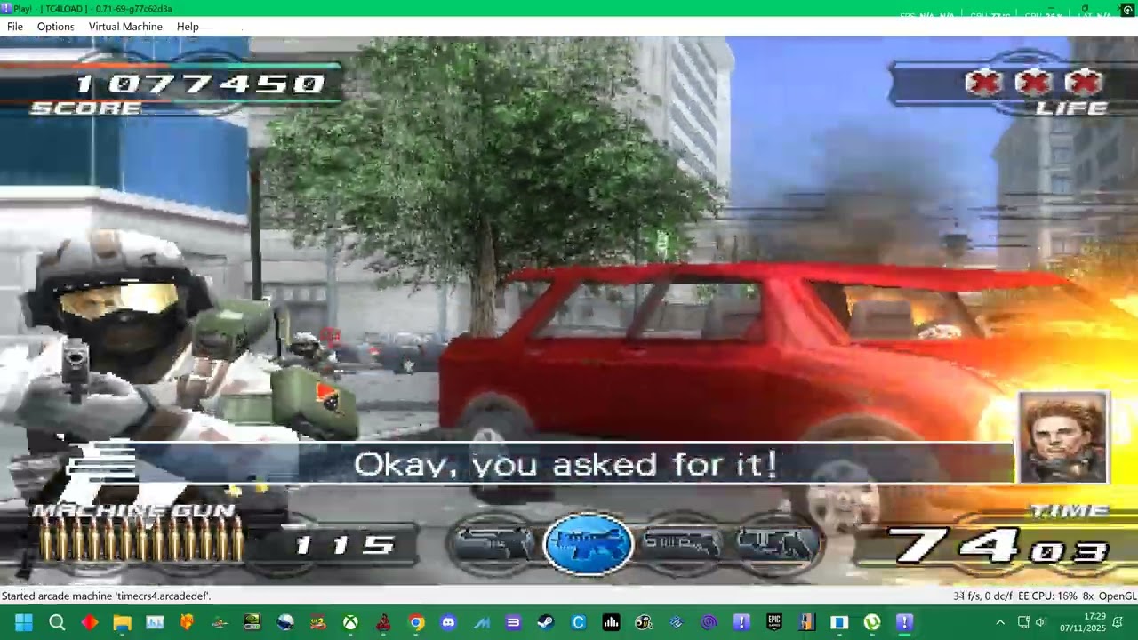 NAMCO - TIME CRISIS 4 - PC ARCADE - STAGE 1-1 TEST - PLAY! EMULATOR 11/112025