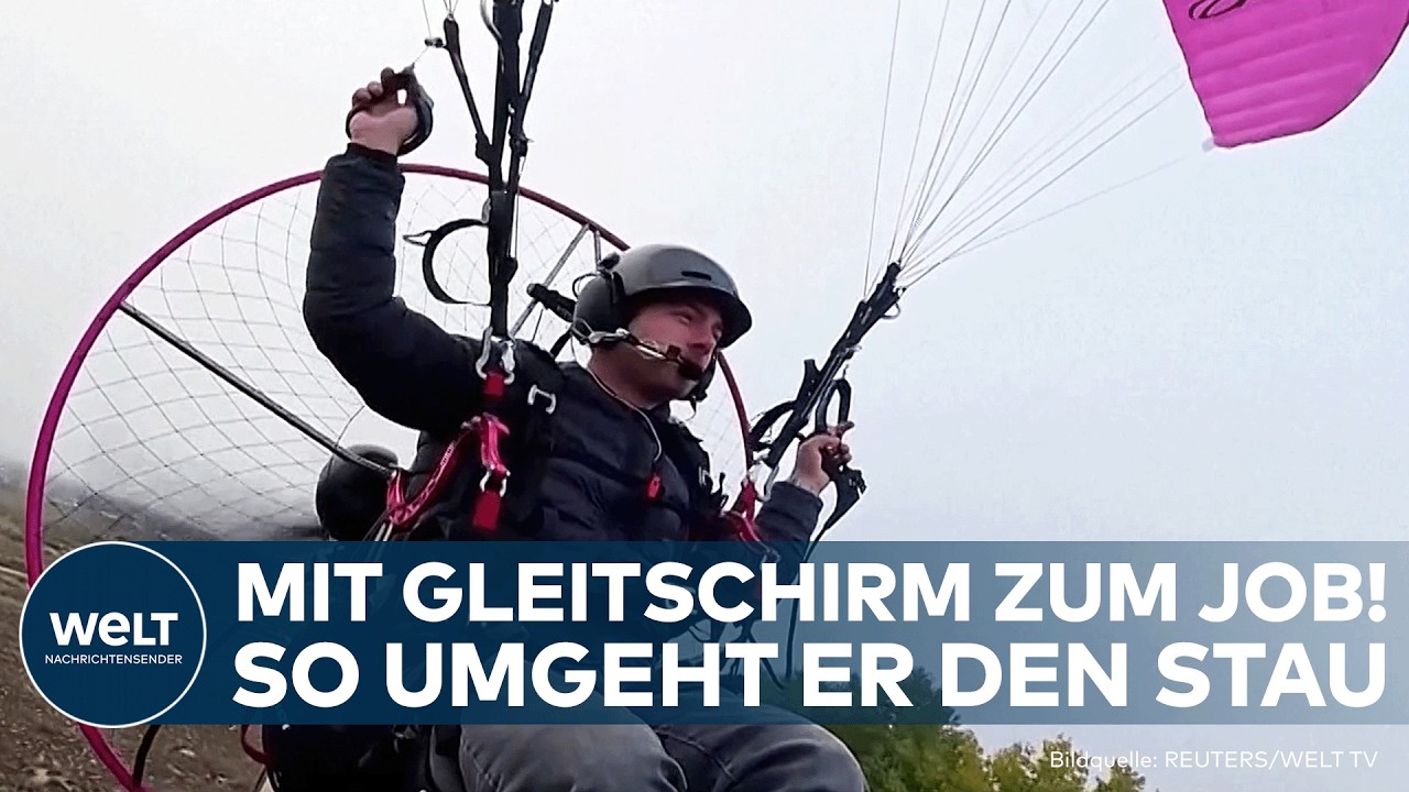 USA: Dieser Arbeitsweg sorgt für Aufsehen! – Fluglotse fliegt mit Gleitschirm zur Arbeit