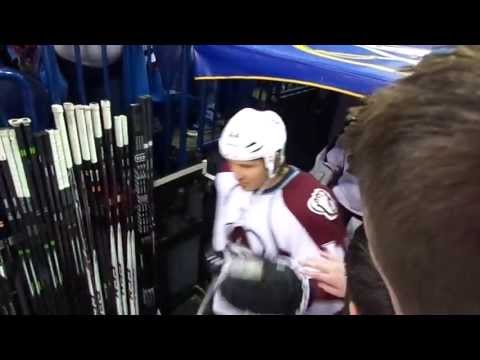 The 2013/14  Colorado Avalanche coming onto the ice vs Buffalo October 19 2013