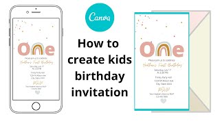 Canva Tutorial #1 : How to make Kids Birthday Invitation | electronic invitation | DIY Invitation
