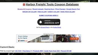Harbor Freight Coupon Database Website Review
